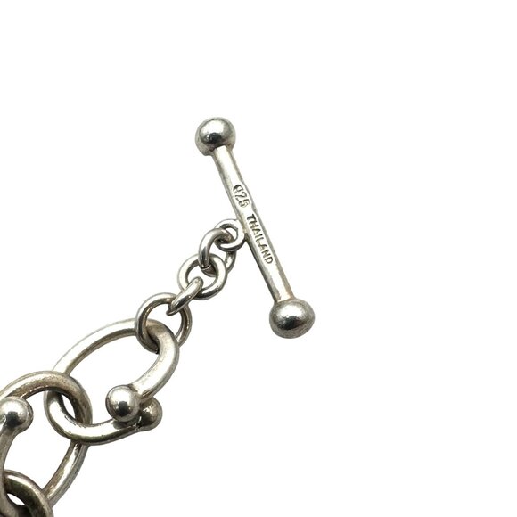 Michael Dawkins Sterling Silver Pebble Link Toggle Necklace 17 Inch 62 Grams - Picture 4 of 4